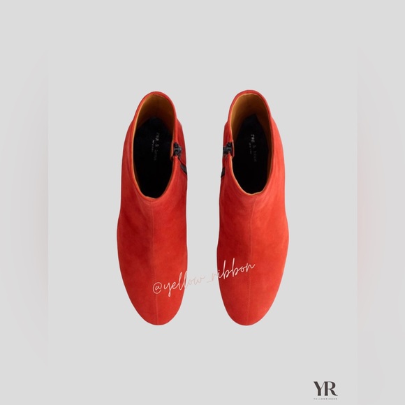 🆕 Rag & Bone Fei Stacked Heel Ankle Boot in Fiery Red | Size: 9 - Picture 3 of 8